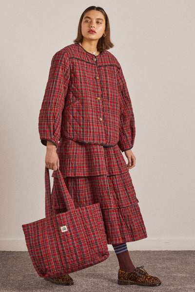 tote bag - red check