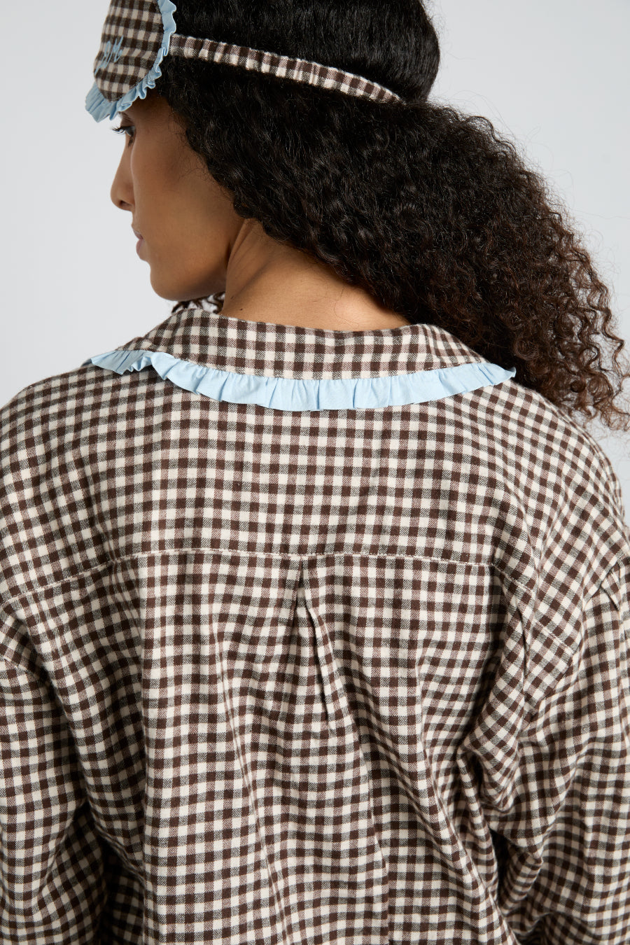 Antonia Pj Set- Brown Gingham – Damson Madder