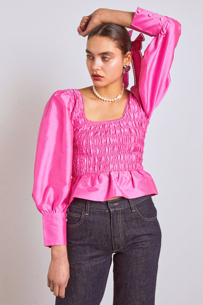 ariana blouse - pink taffeta