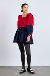 piarra mini smock dress - red & navy