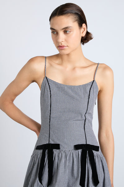 persephone midi dress - black gingham