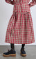 bronte button through midi skirt - red check