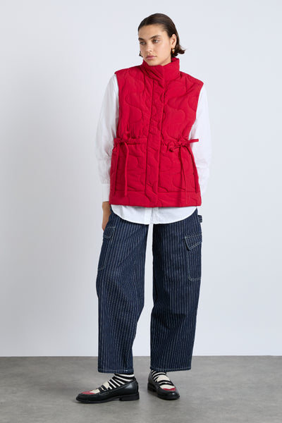 celeste gilet - chilli red