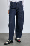 cargo jeans - navy pinstripe