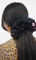 oversized broderie scrunchie in black