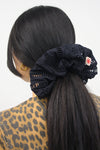 oversized broderie scrunchie in black