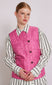 georgie reversible gilet - pink satin