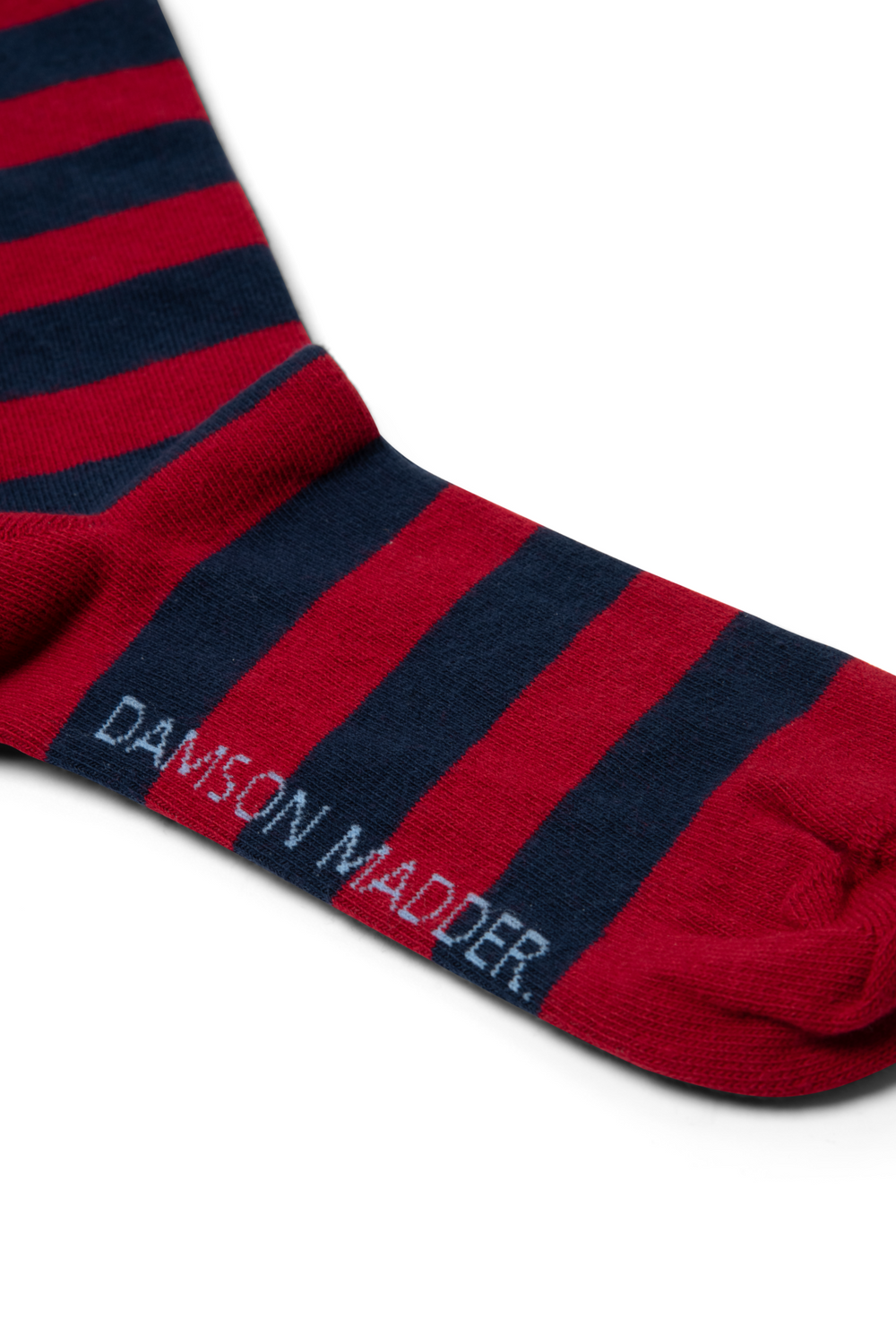 knee high socks in red & navy stripe
