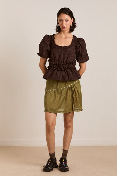 evelyn sheer skirt - olive