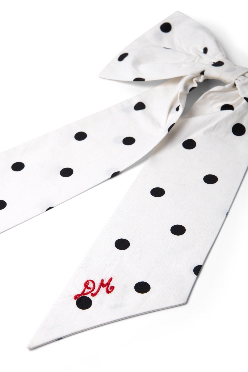 oversized bow clip - black & white spot