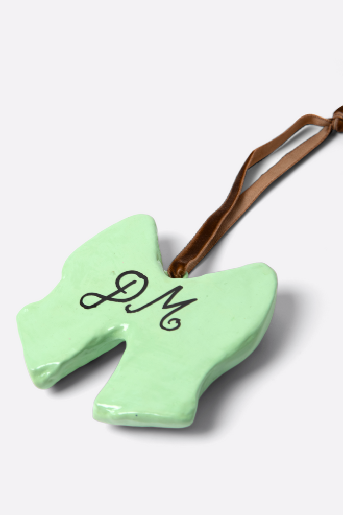 hand painted spot bow papier-mache decoration