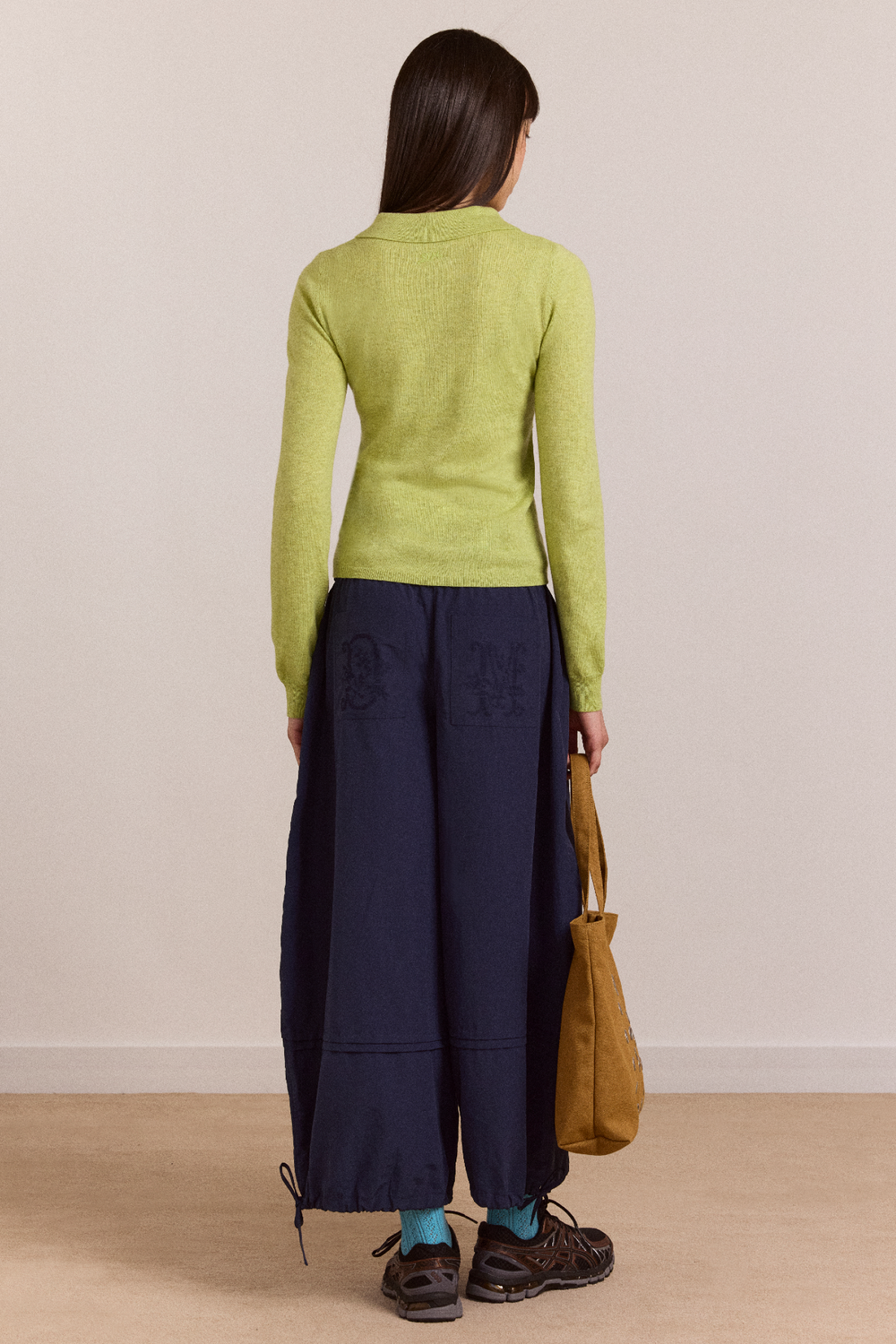 voula wool and cashmere blend cardigan - lime