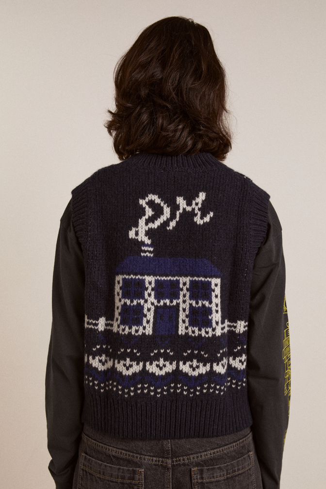 rhona lambswool tank  - navy house