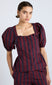 harriet blouse - burgundy and navy stripe