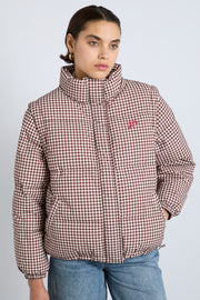 jennifer check puffer - chocolate gingham