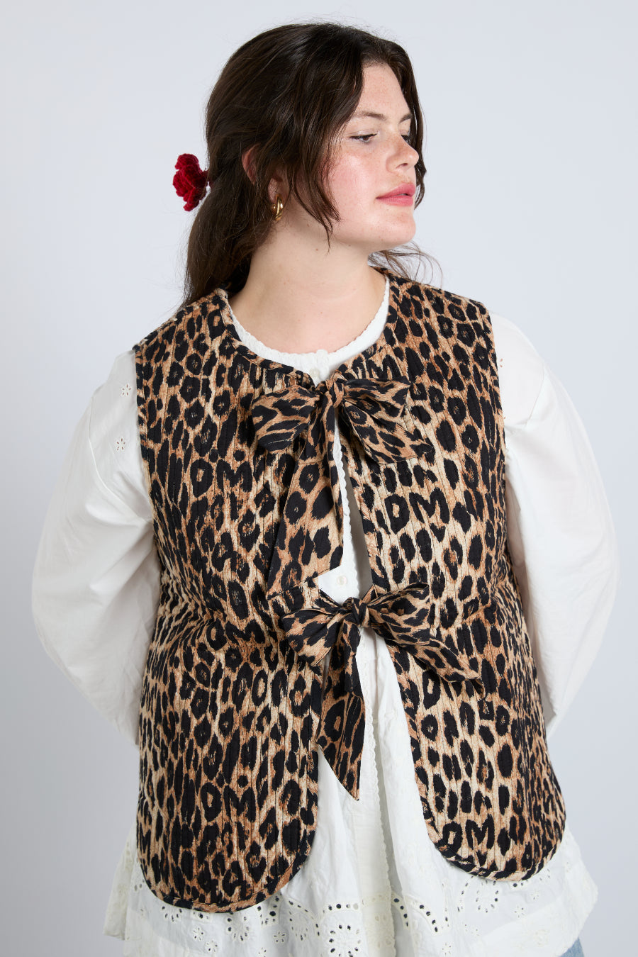 tilly gilet leopard Damson Madder