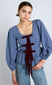 dakota blouse - blue check