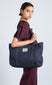 damson tote bag - denim pinstripe