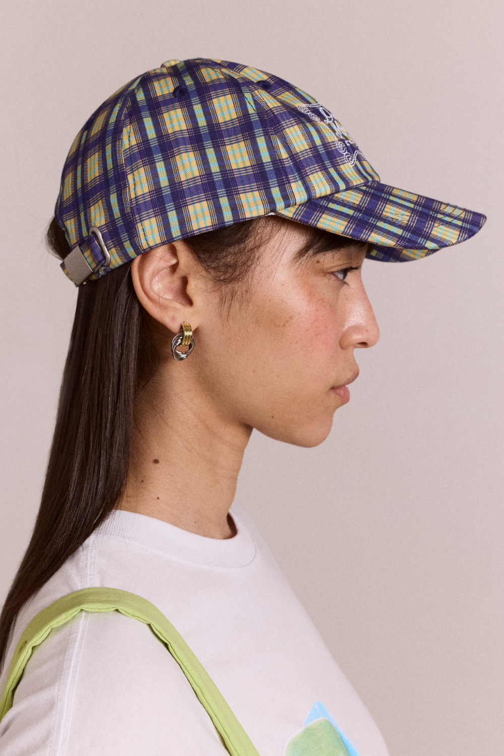 damson madder cap - tomboy check