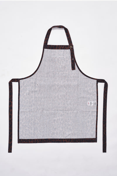 scallop apron - dark leopard
