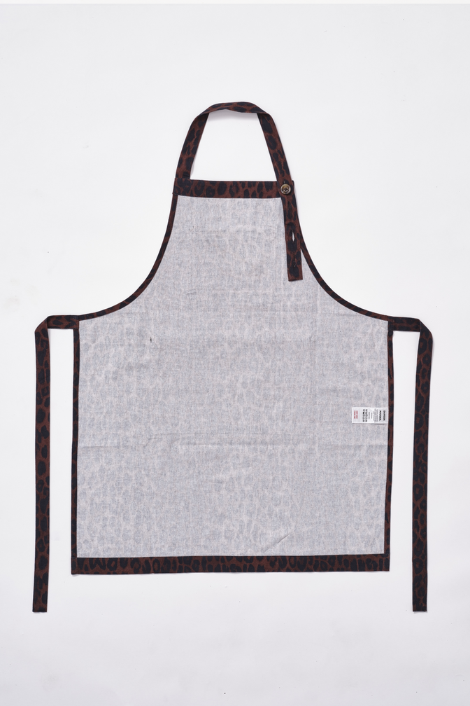scallop apron - dark leopard