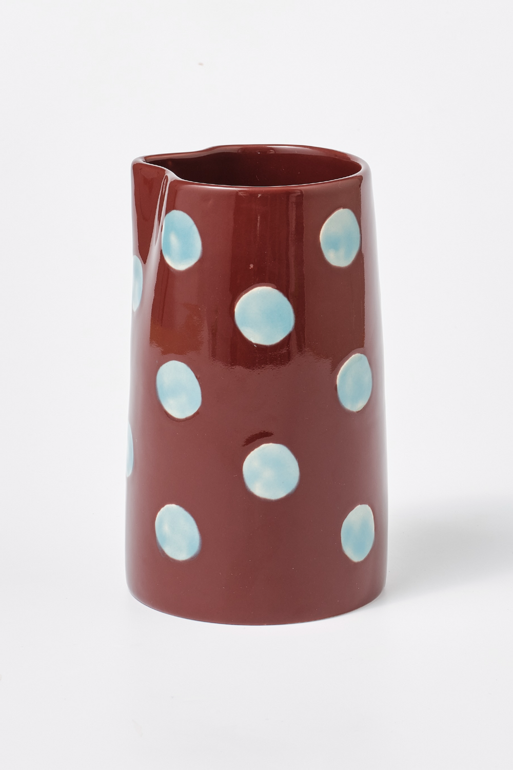 hand painted blue burgundy spot vase