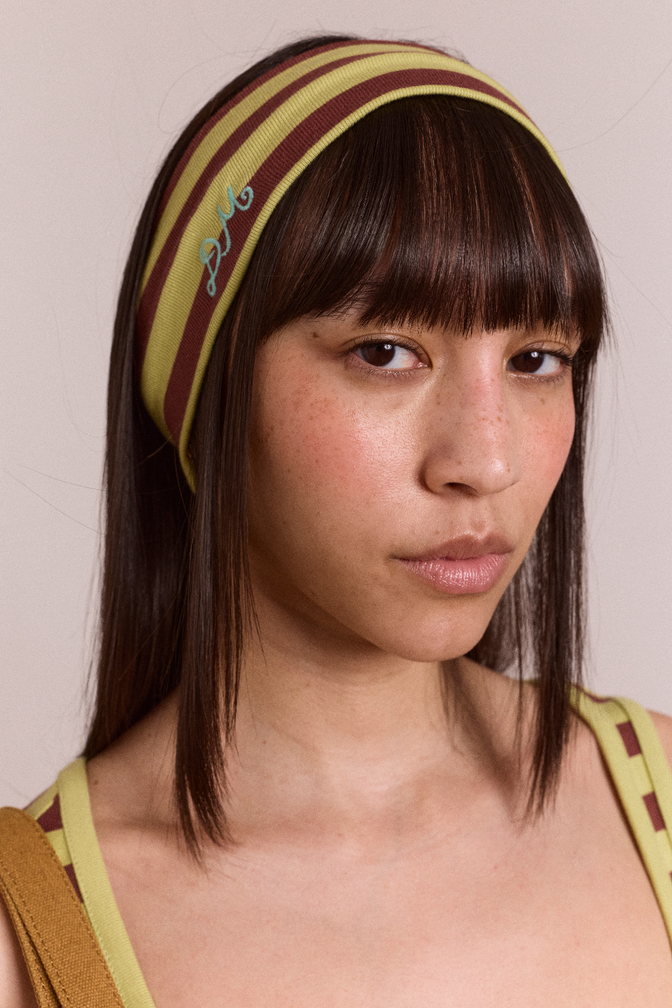 stretch headband - green stripe