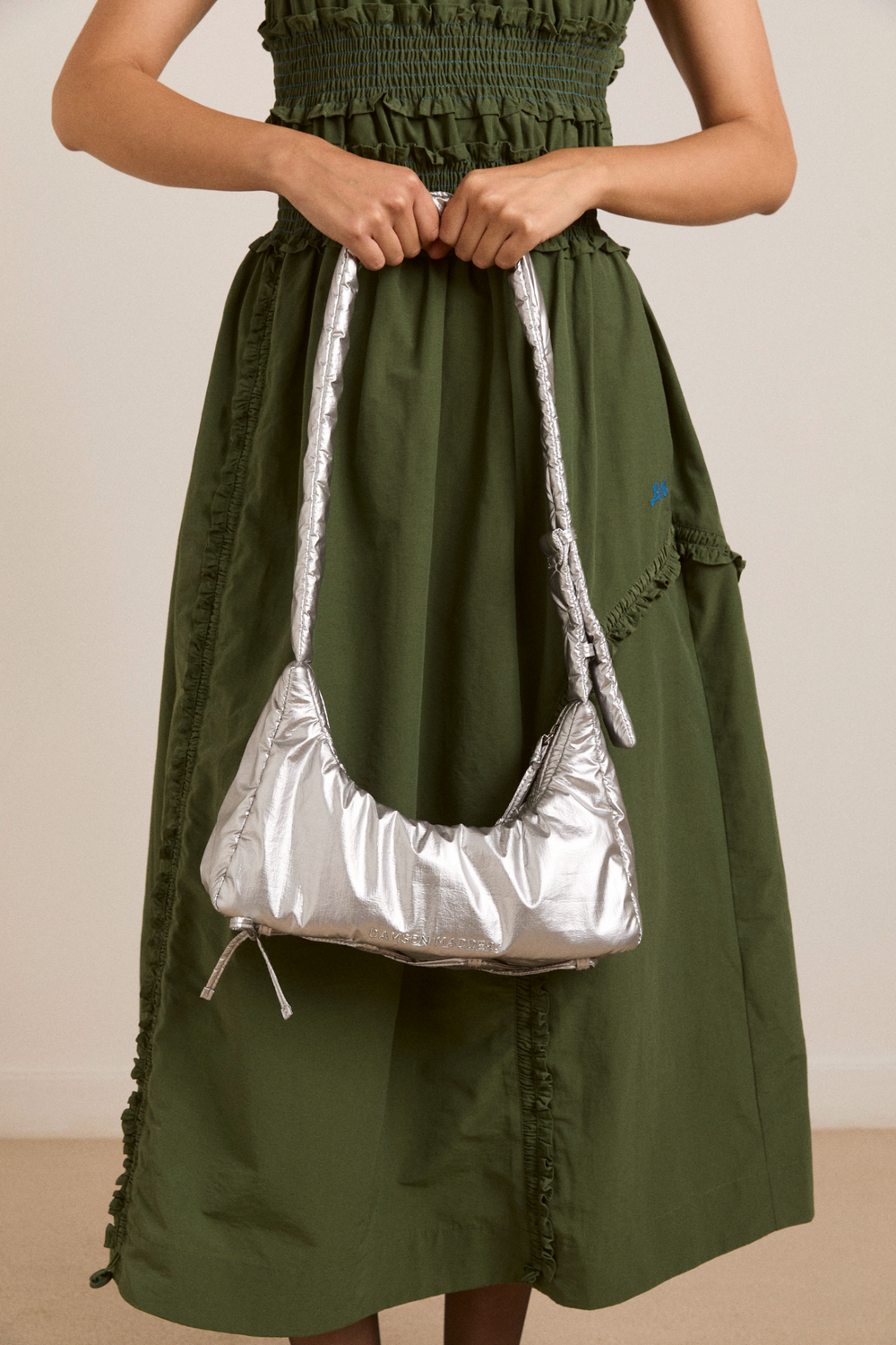 puffy saz bag - silver