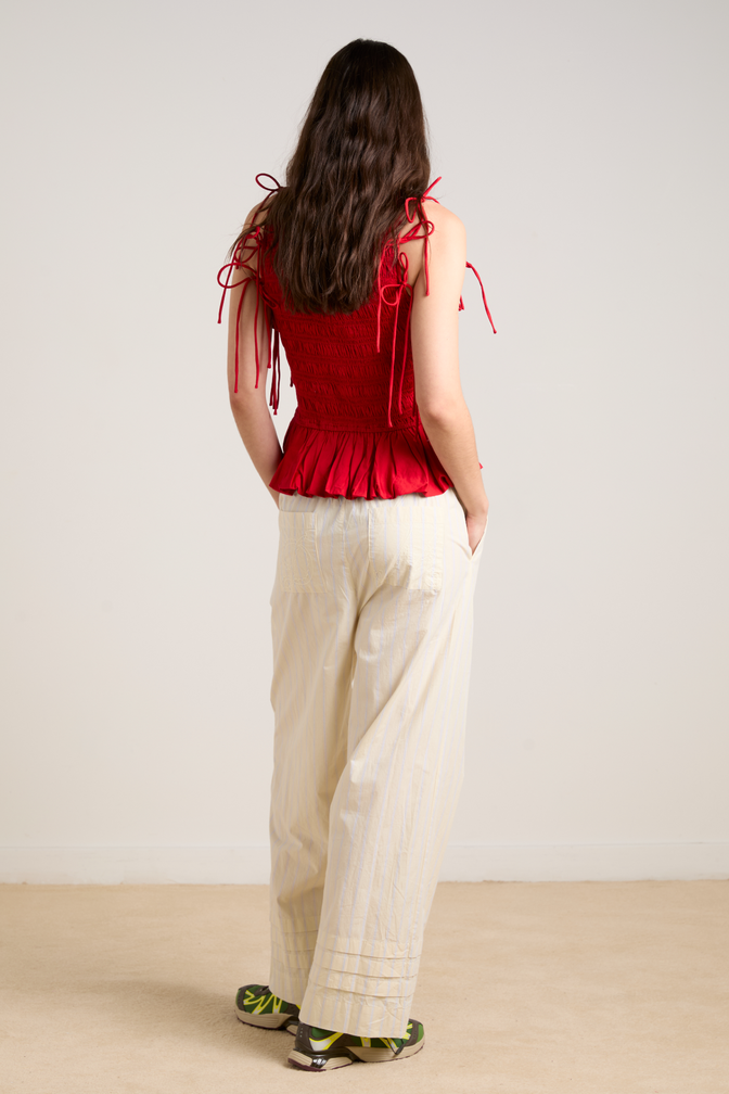 Lucy Trousers - Butter Business Stripe