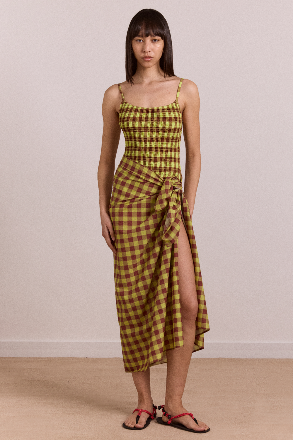 sarong - avo choc gingham