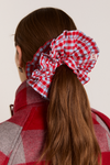 frill edge scrunchie - blue & red gingham