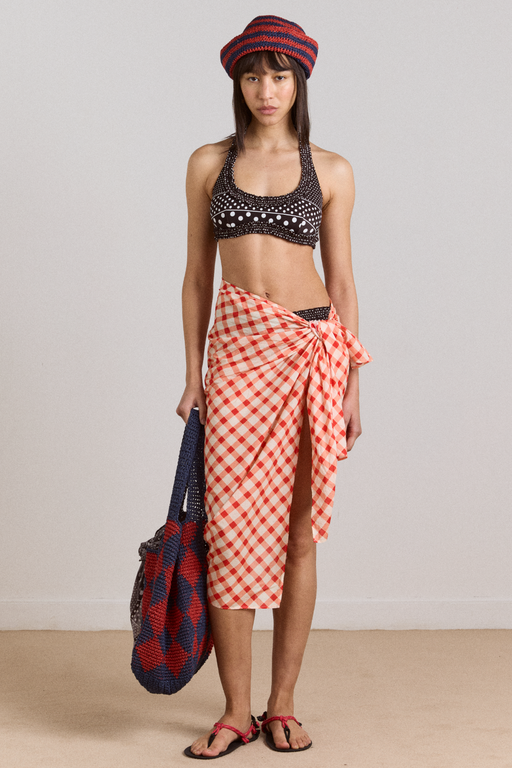 cove bikini top - spot stripe print