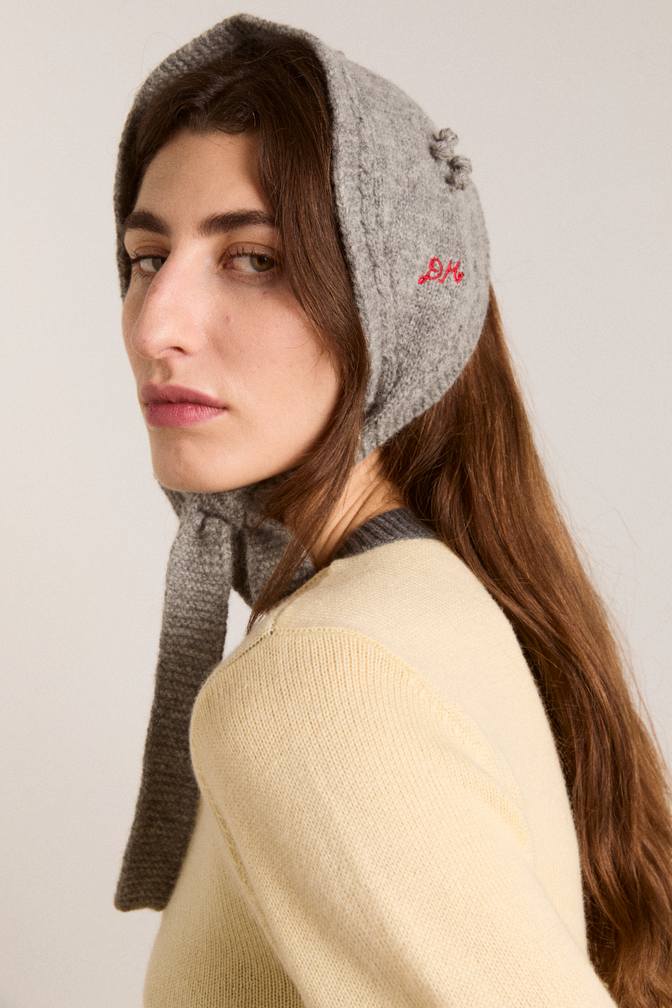 mini bonnet - grey marl