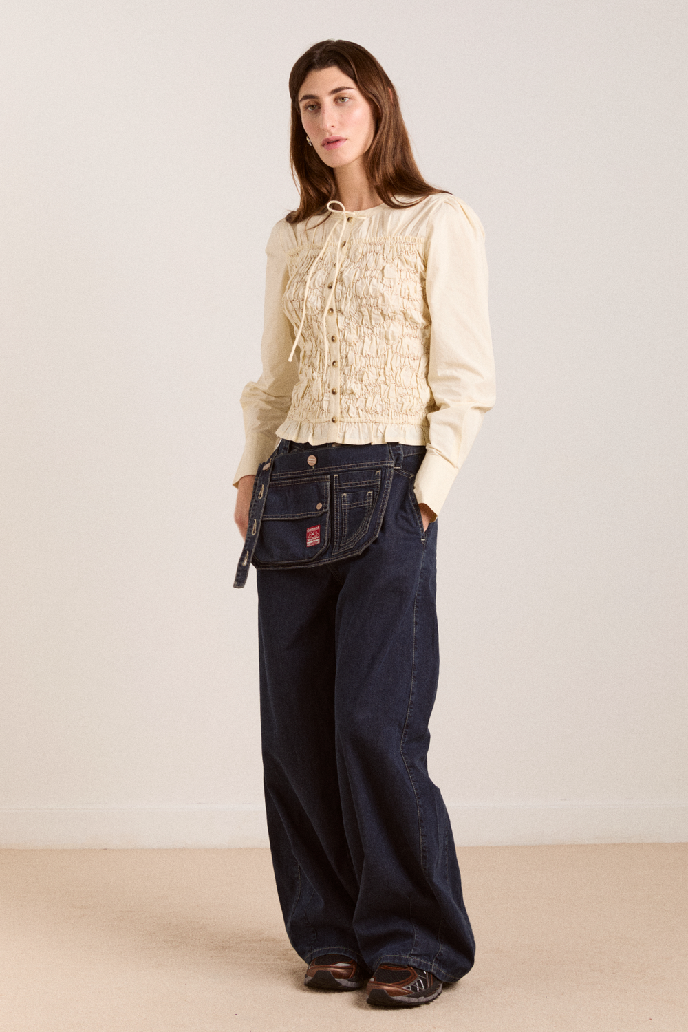 elliana smocked cardi - butter