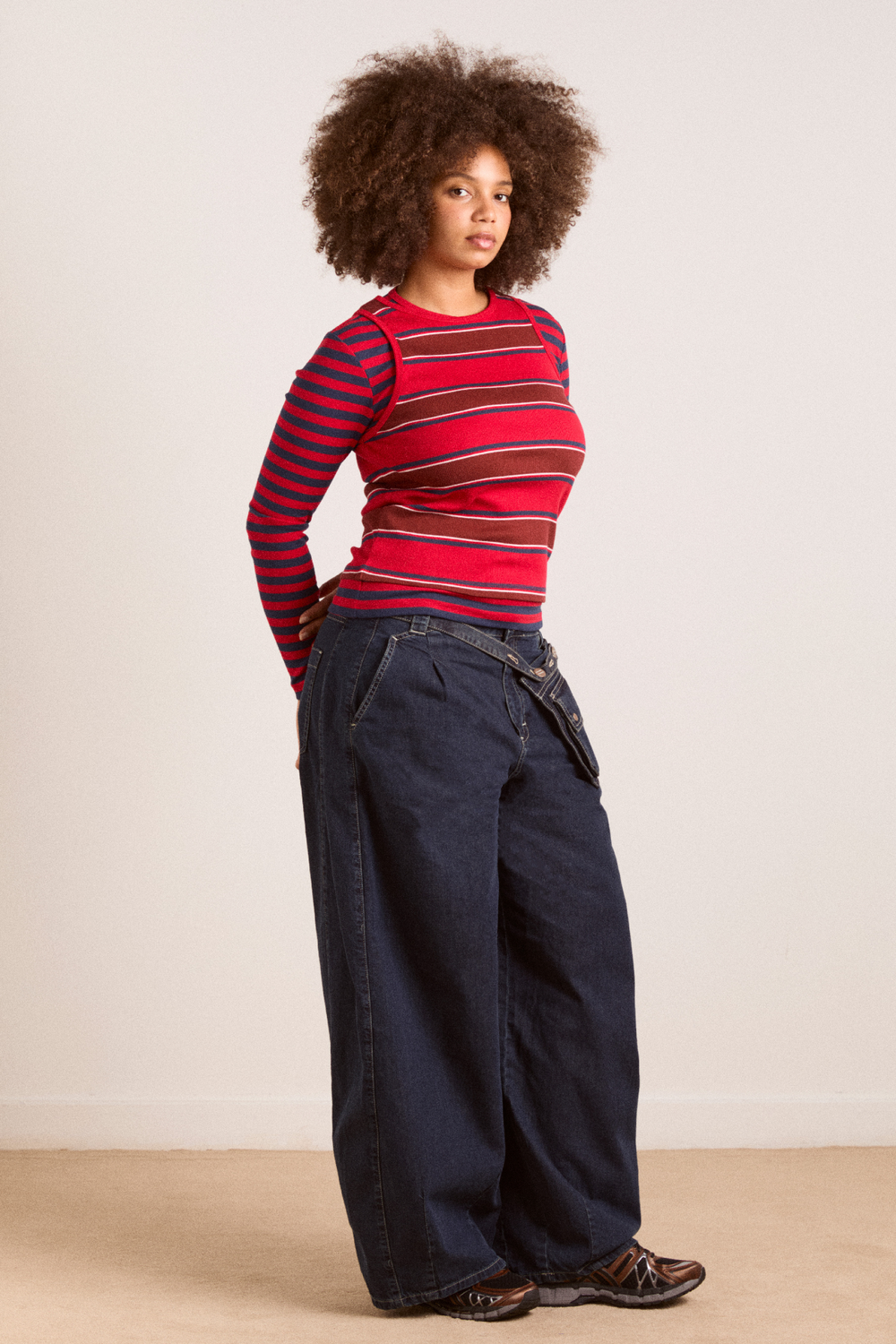 manon layered 2 in 1 tee red stripe – Damson Madder