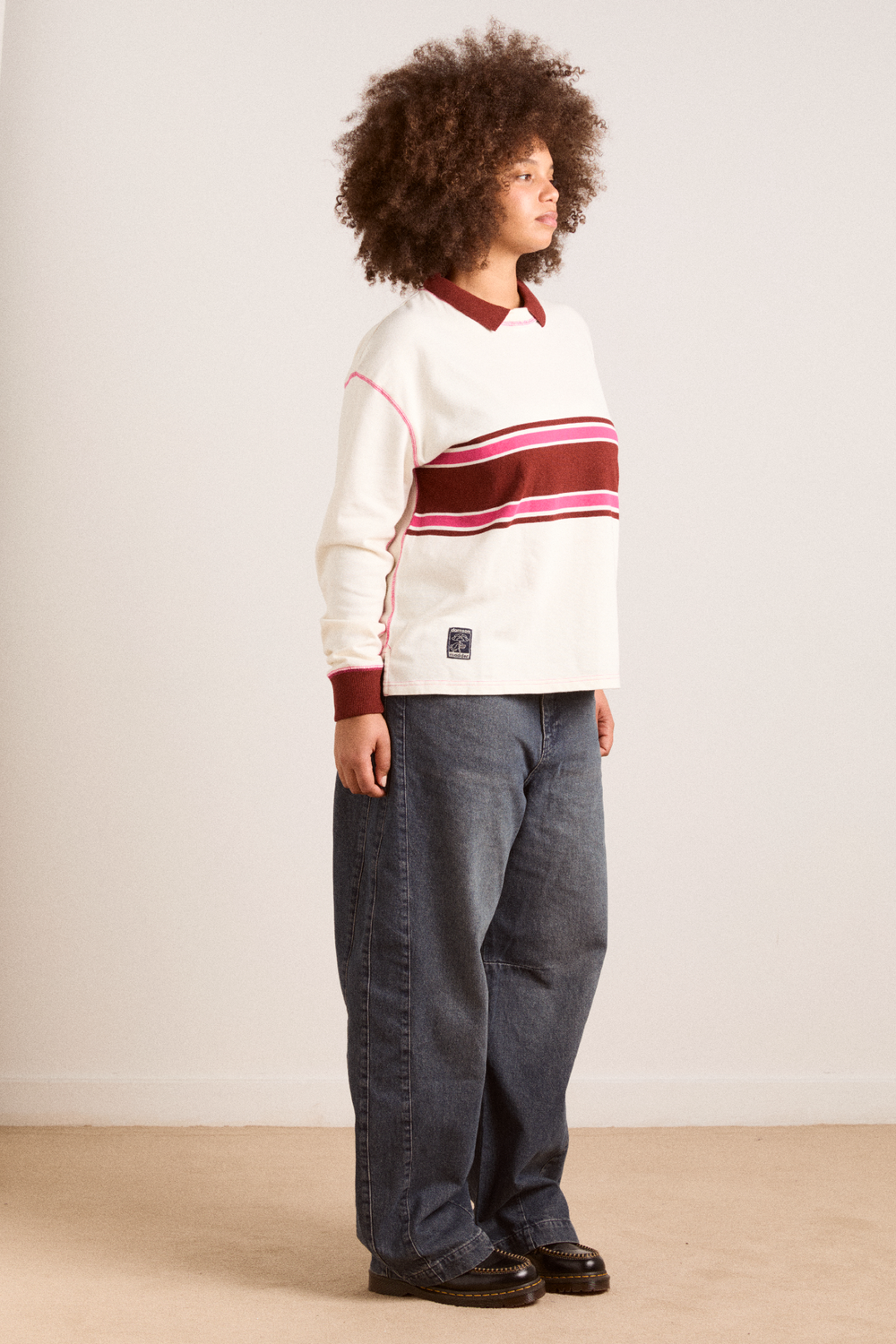 olina placement stripe rugby - ecru