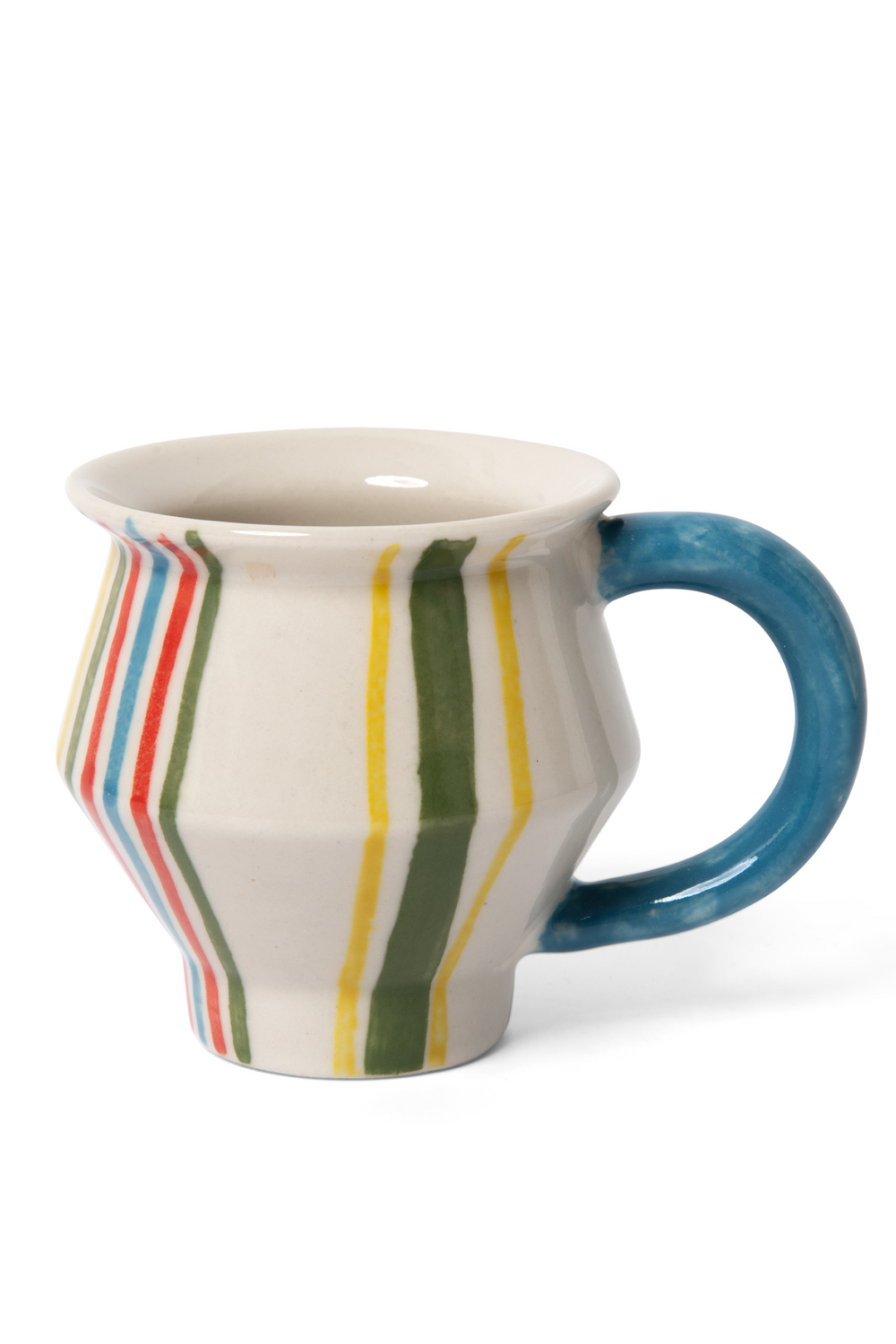 hand painted angular mug - striped