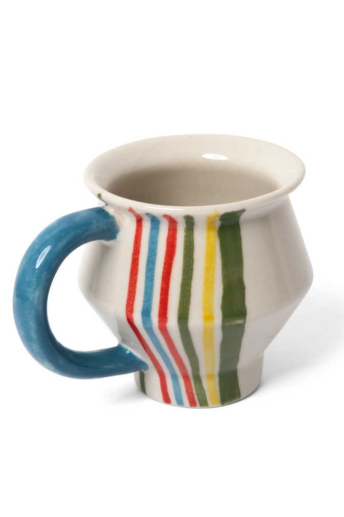 hand painted angular mug - striped