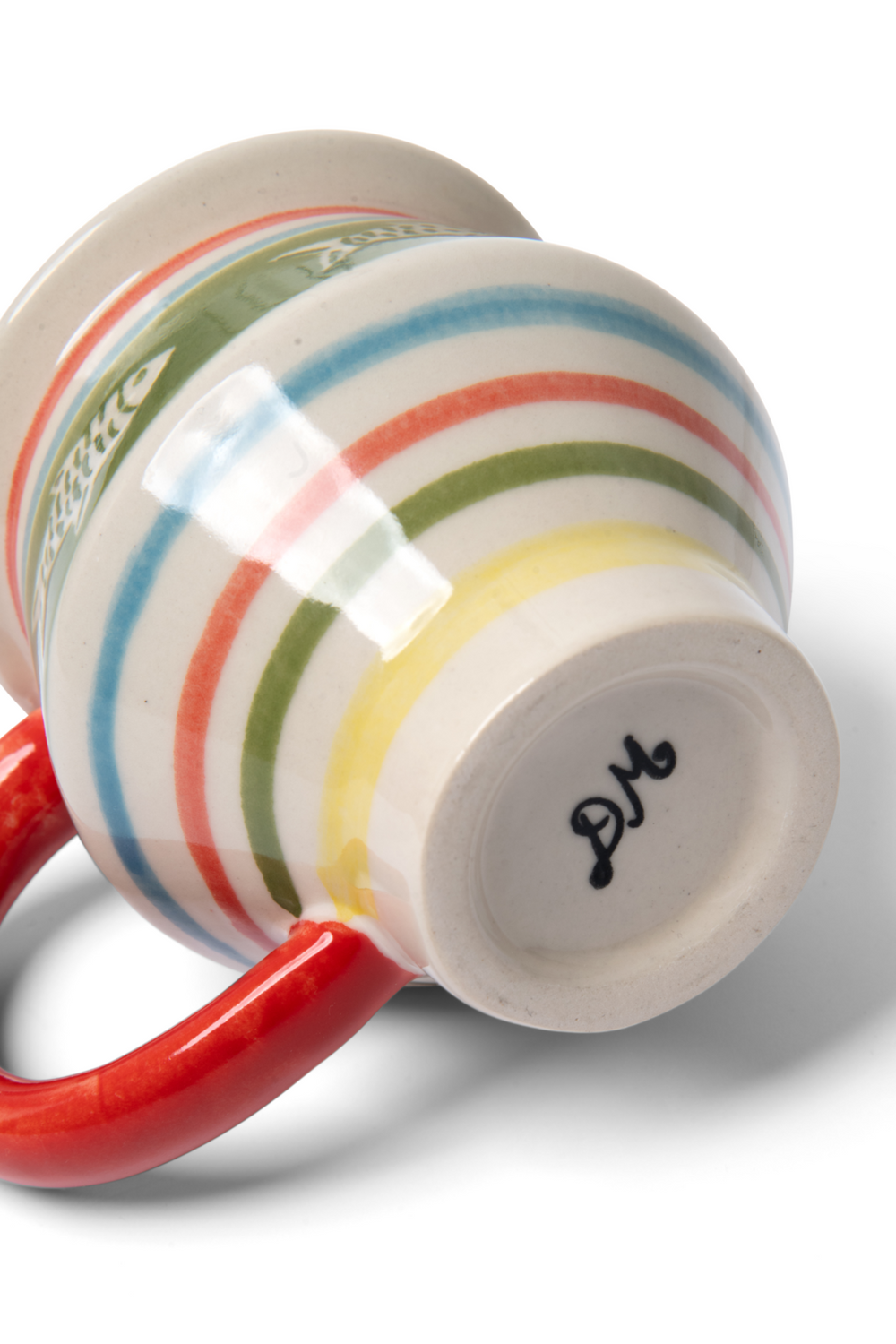 hand painted angular mug - fish stripes