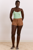 Trudi Boy Short - Brown Stripe Print
