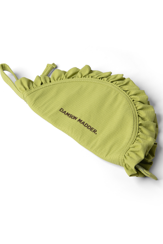 ruffle half moon makeup bag - celery