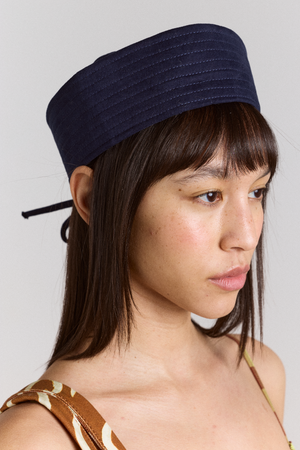 Cotton Sailor Hat - Navy