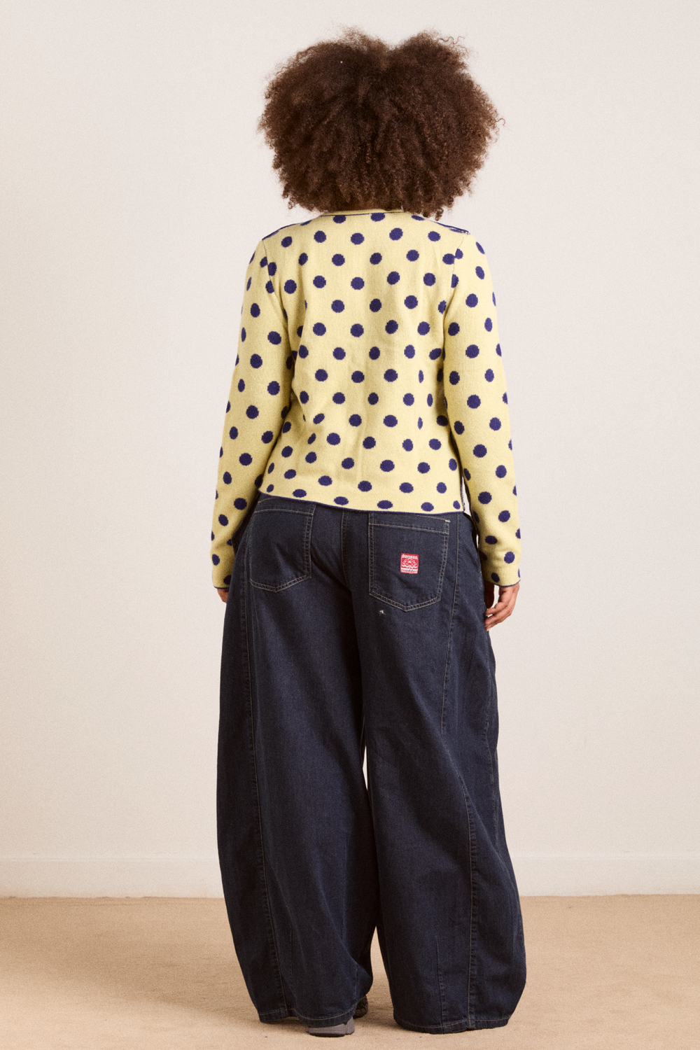 tabitha reversible merino wool cardigan -navy/butter