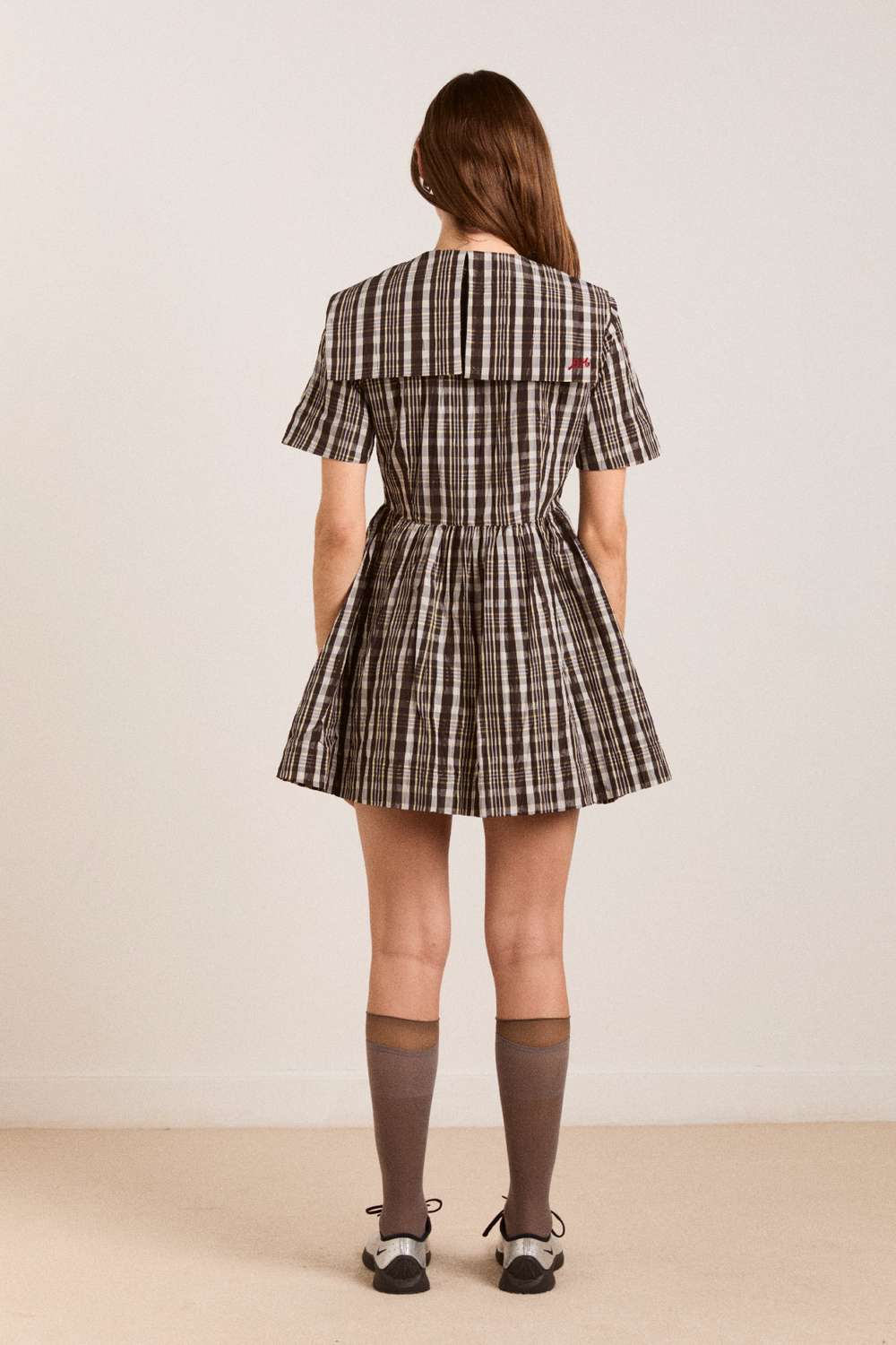 miley mini dress - yellow check