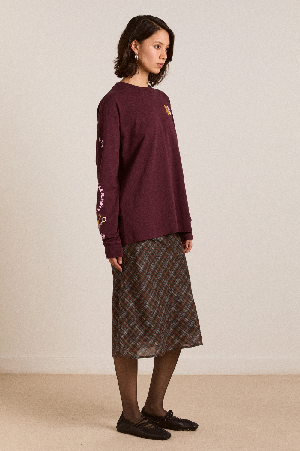 octavia skirt sheer multi check