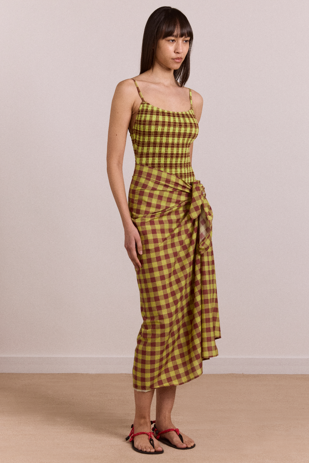 sarong - avo choc gingham