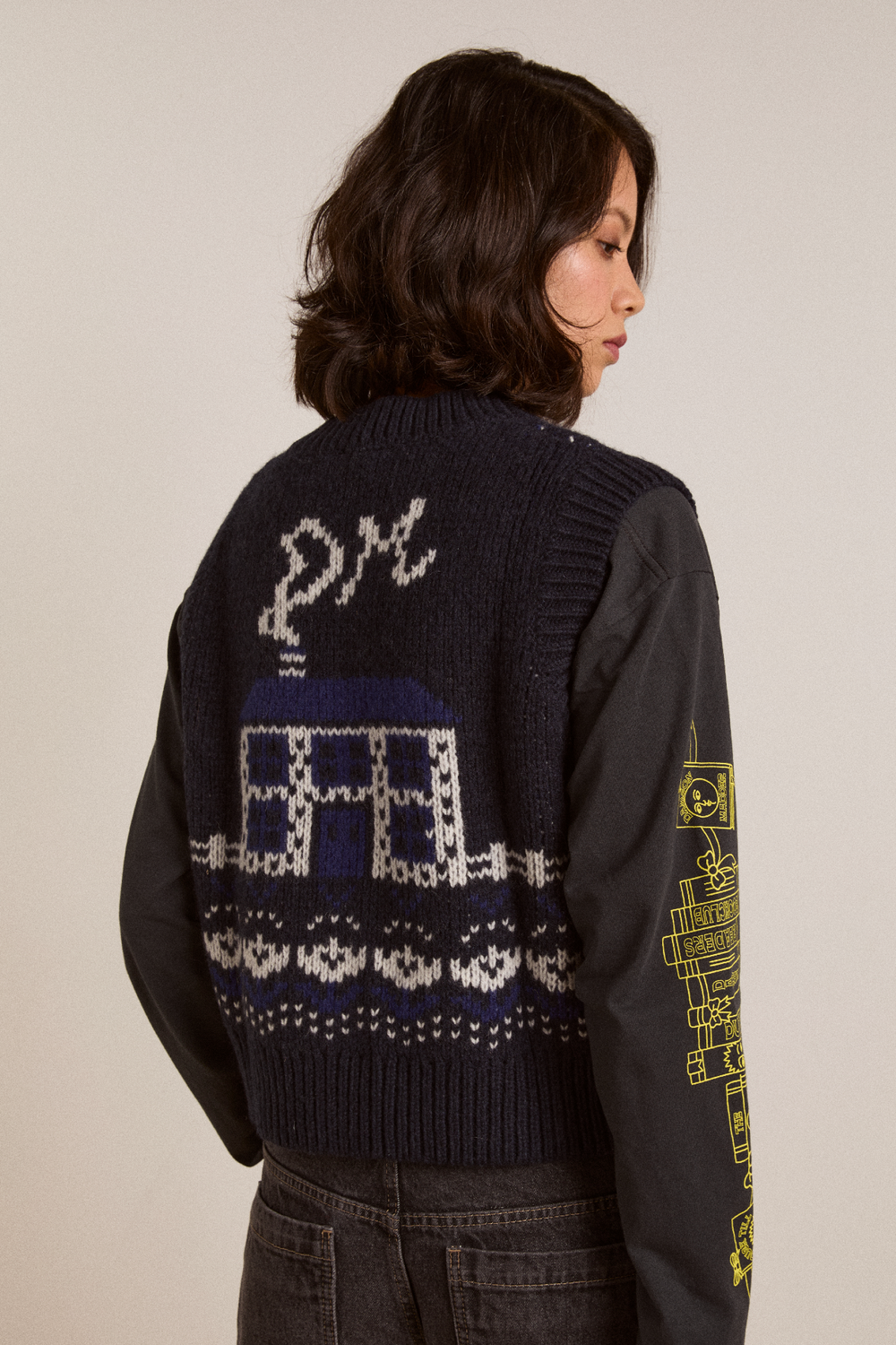 rhona lambswool tank  - navy house