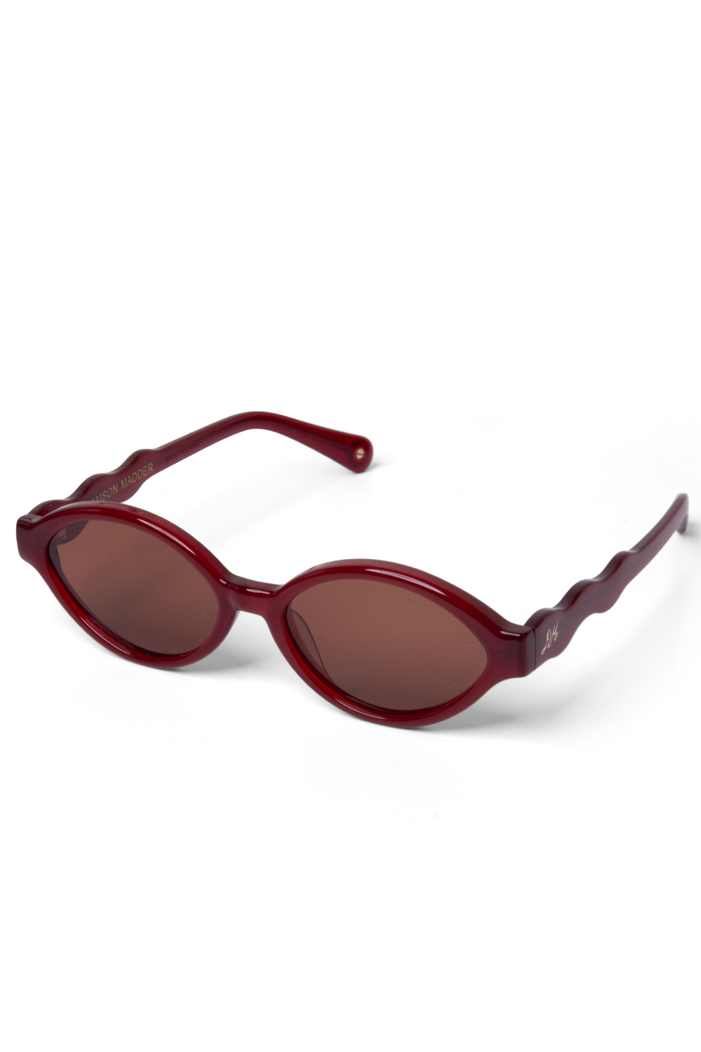 wavey temple sunglasses - crystal red