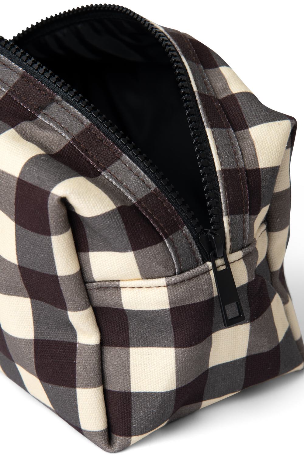 make up bag - butter gingham