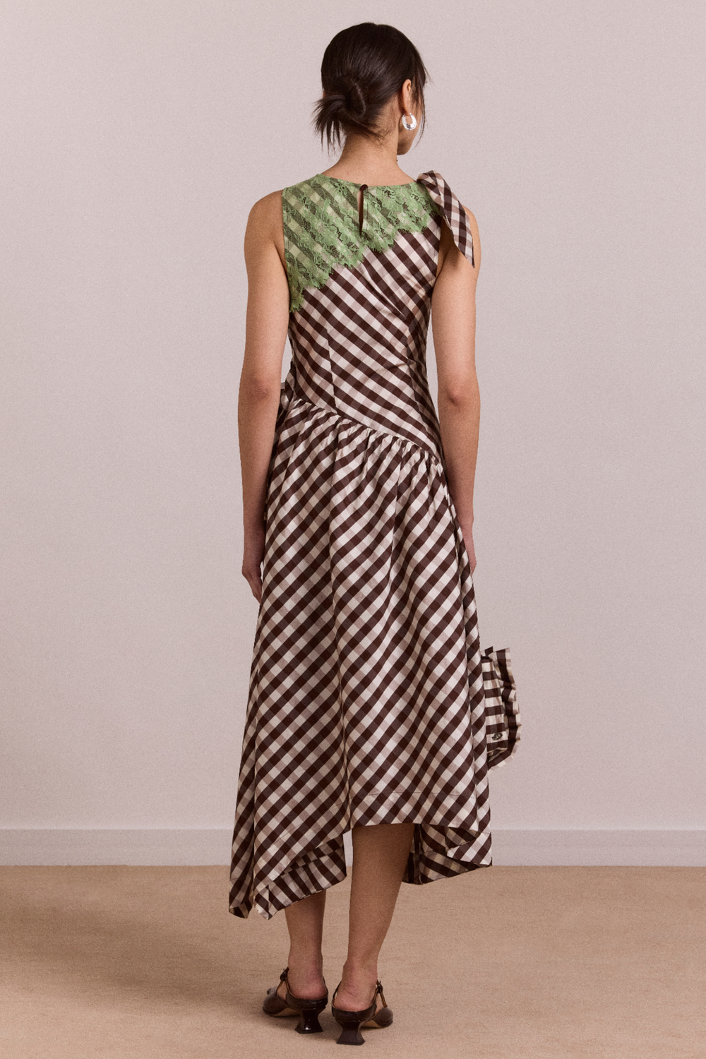 gisele midi dress - choc check